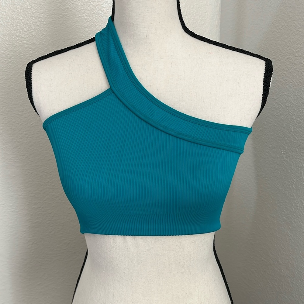 Ribbed One Shoulder Crop Top Size S NWOT